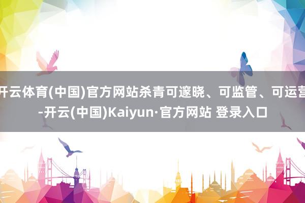 开云体育(中国)官方网站杀青可邃晓、可监管、可运营-开云(中国)Kaiyun·官方网站 登录入口