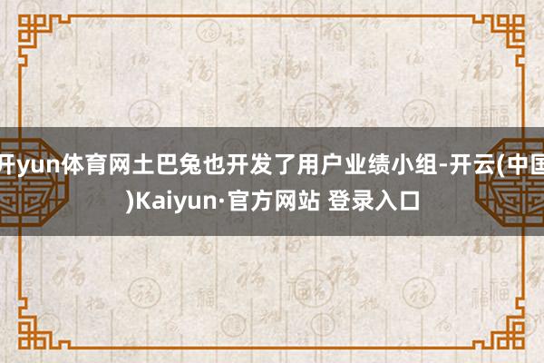 开yun体育网土巴兔也开发了用户业绩小组-开云(中国)Kaiyun·官方网站 登录入口