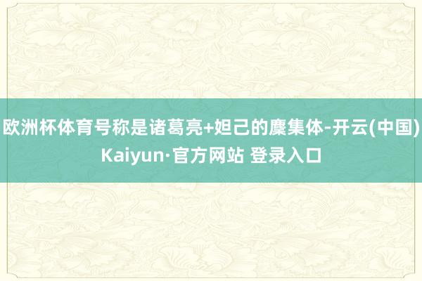 欧洲杯体育号称是诸葛亮+妲己的麇集体-开云(中国)Kaiyun·官方网站 登录入口