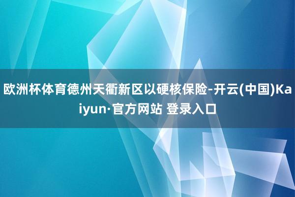 欧洲杯体育德州天衢新区以硬核保险-开云(中国)Kaiyun·官方网站 登录入口