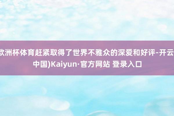 欧洲杯体育赶紧取得了世界不雅众的深爱和好评-开云(中国)Kaiyun·官方网站 登录入口