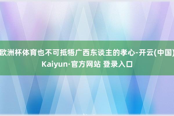 欧洲杯体育也不可抵牾广西东谈主的孝心-开云(中国)Kaiyun·官方网站 登录入口