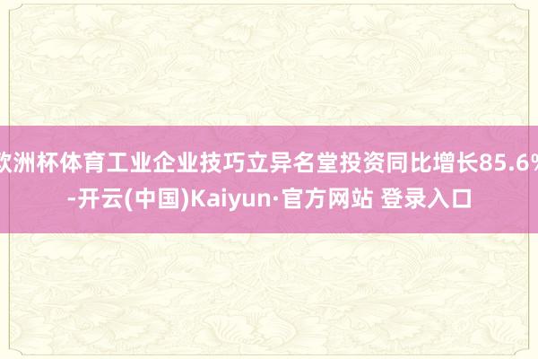 欧洲杯体育工业企业技巧立异名堂投资同比增长85.6%-开云(中国)Kaiyun·官方网站 登录入口