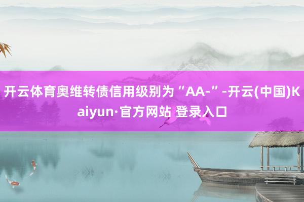 开云体育奥维转债信用级别为“AA-”-开云(中国)Kaiyun·官方网站 登录入口