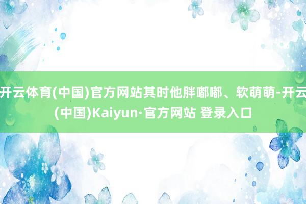 开云体育(中国)官方网站其时他胖嘟嘟、软萌萌-开云(中国)Kaiyun·官方网站 登录入口
