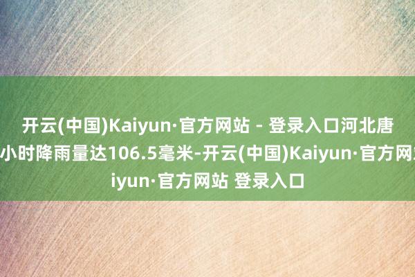 开云(中国)Kaiyun·官方网站 - 登录入口河北唐山迁安最大小时降雨量达106.5毫米-开云(中国)Kaiyun·官方网站 登录入口