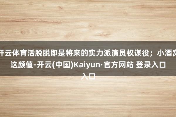 开云体育活脱脱即是将来的实力派演员权谋役；小酒窝这颜值-开云(中国)Kaiyun·官方网站 登录入口