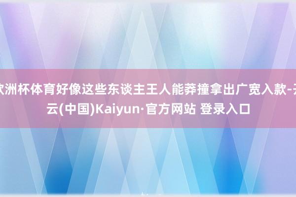 欧洲杯体育好像这些东谈主王人能莽撞拿出广宽入款-开云(中国)Kaiyun·官方网站 登录入口