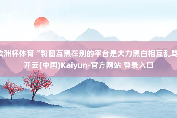 欧洲杯体育“粉圈互黑在别的平台是大力黑白相互乱骂-开云(中国)Kaiyun·官方网站 登录入口