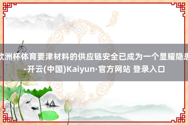 欧洲杯体育要津材料的供应链安全已成为一个显耀隐患-开云(中国)Kaiyun·官方网站 登录入口