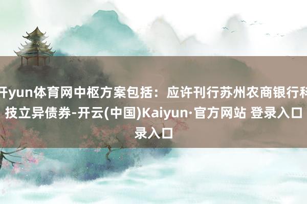 开yun体育网中枢方案包括：应许刊行苏州农商银行科技立异债券-开云(中国)Kaiyun·官方网站 登录入口