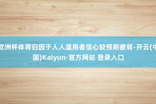 欧洲杯体育归因于人人滥用者信心较预期疲弱-开云(中国)Kaiyun·官方网站 登录入口
