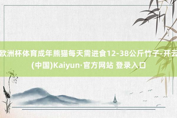 欧洲杯体育成年熊猫每天需进食12-38公斤竹子-开云(中国)Kaiyun·官方网站 登录入口