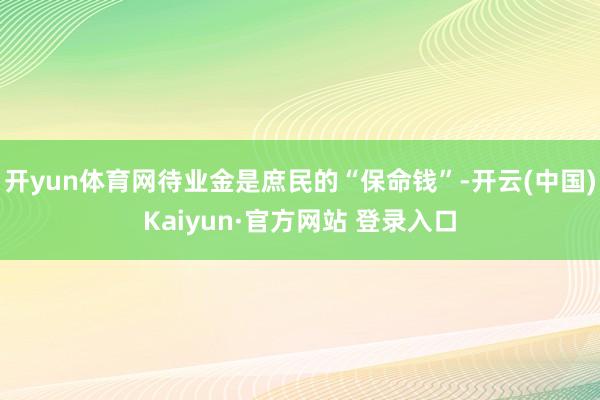 开yun体育网待业金是庶民的“保命钱”-开云(中国)Kaiyun·官方网站 登录入口