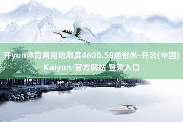 开yun体育网用地限度4600.58通俗米-开云(中国)Kaiyun·官方网站 登录入口