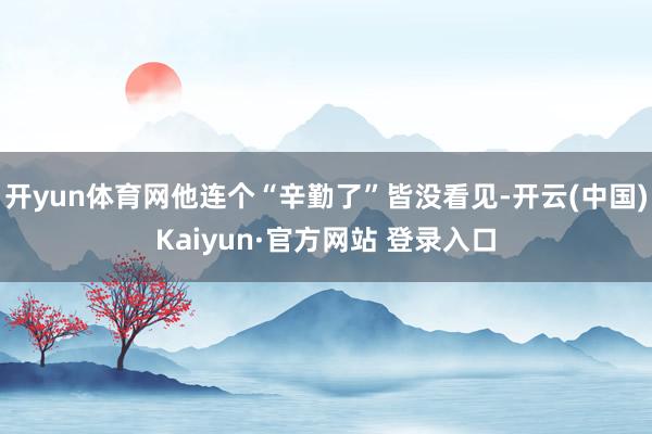 开yun体育网他连个“辛勤了”皆没看见-开云(中国)Kaiyun·官方网站 登录入口