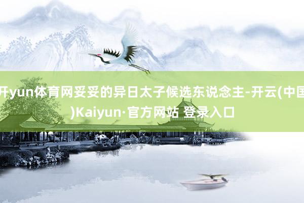 开yun体育网妥妥的异日太子候选东说念主-开云(中国)Kaiyun·官方网站 登录入口