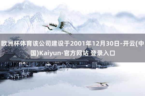 欧洲杯体育该公司建设于2001年12月30日-开云(中国)Kaiyun·官方网站 登录入口