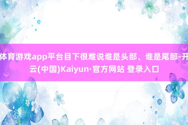 体育游戏app平台目下很难说谁是头部、谁是尾部-开云(中国)Kaiyun·官方网站 登录入口
