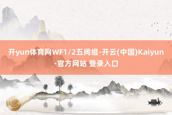 开yun体育网WF1/2五阀组-开云(中国)Kaiyun·官方网站 登录入口