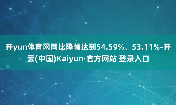 开yun体育网同比降幅达到54.59%、53.11%-开云(中国)Kaiyun·官方网站 登录入口