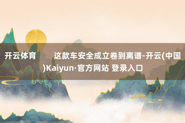 开云体育        这款车安全成立卷到离谱-开云(中国)Kaiyun·官方网站 登录入口