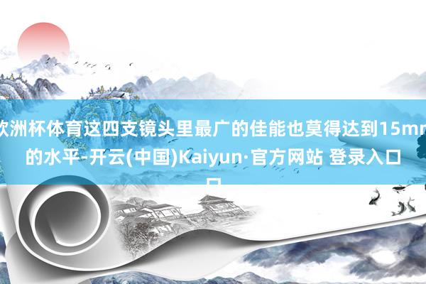 欧洲杯体育这四支镜头里最广的佳能也莫得达到15mm的水平-开云(中国)Kaiyun·官方网站 登录入口
