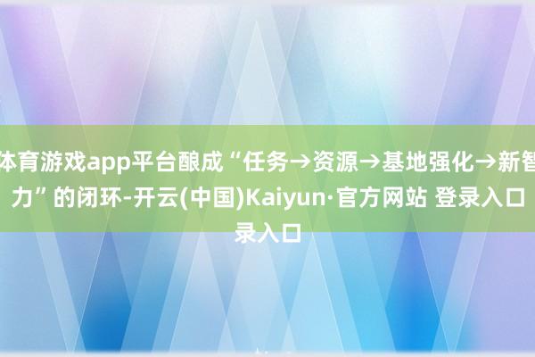 体育游戏app平台酿成“任务→资源→基地强化→新智力”的闭环-开云(中国)Kaiyun·官方网站 登录入口
