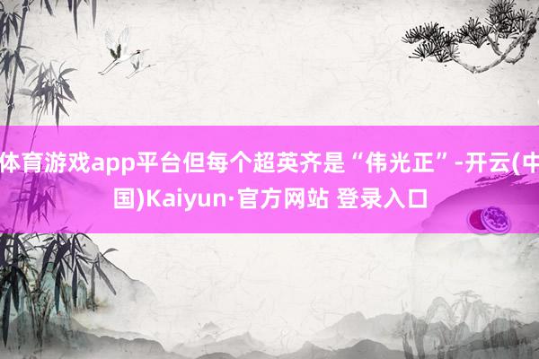 体育游戏app平台但每个超英齐是“伟光正”-开云(中国)Kaiyun·官方网站 登录入口