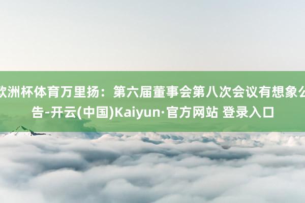 欧洲杯体育万里扬:第六届董事会第八次会议有想象公告-开云(中国)Kaiyun·官方网站 登录入口