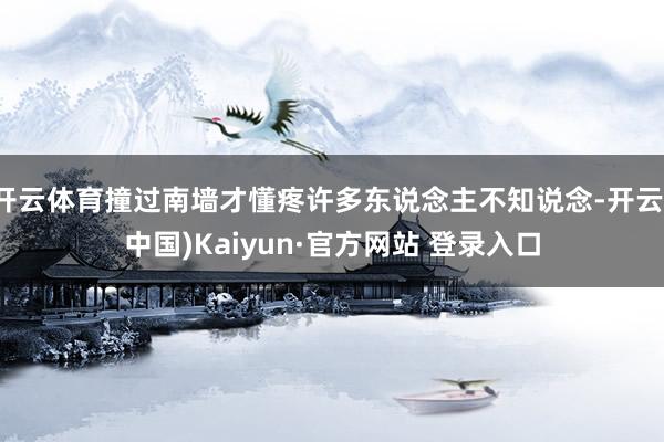 开云体育撞过南墙才懂疼许多东说念主不知说念-开云(中国)Kaiyun·官方网站 登录入口