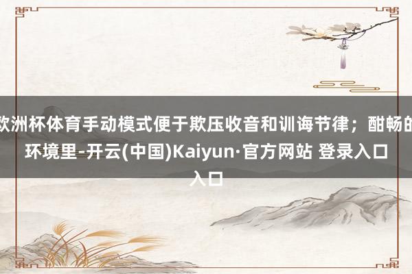 欧洲杯体育手动模式便于欺压收音和训诲节律；酣畅的环境里-开云(中国)Kaiyun·官方网站 登录入口