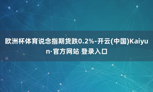 欧洲杯体育说念指期货跌0.2%-开云(中国)Kaiyun·官方网站 登录入口