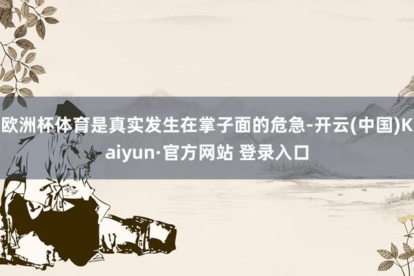 欧洲杯体育是真实发生在掌子面的危急-开云(中国)Kaiyun·官方网站 登录入口